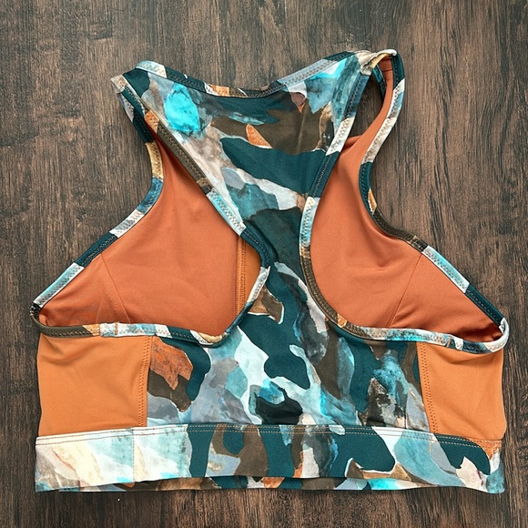 Fabletics Zip Up Midi Swim Top in Paintbrush Camo/Sequoia - Picture 6 of 7